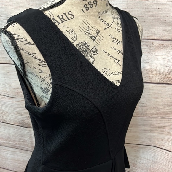 Ganni “Miss Marple” Dress Peplum Black V-neck Size Medium Portugal - Picture 3 of 9